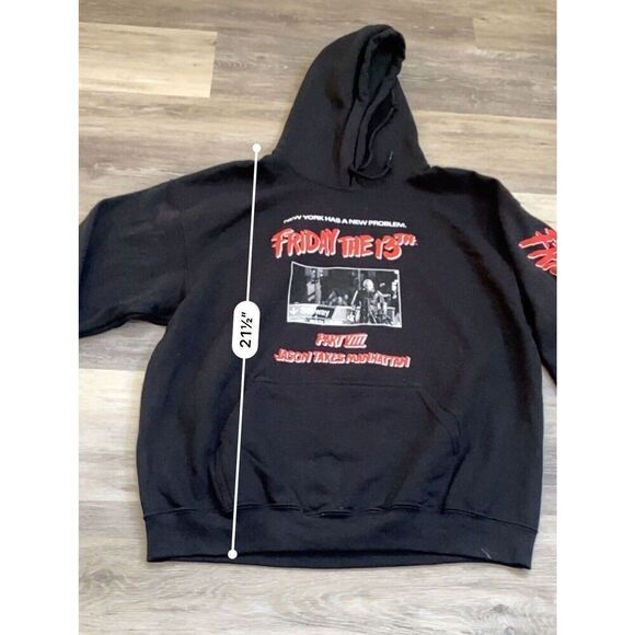 Friday The 13th Part 8: Jason Takes Manhattan Black Hoodie *Men's Size: Large - Picture 6 of 7